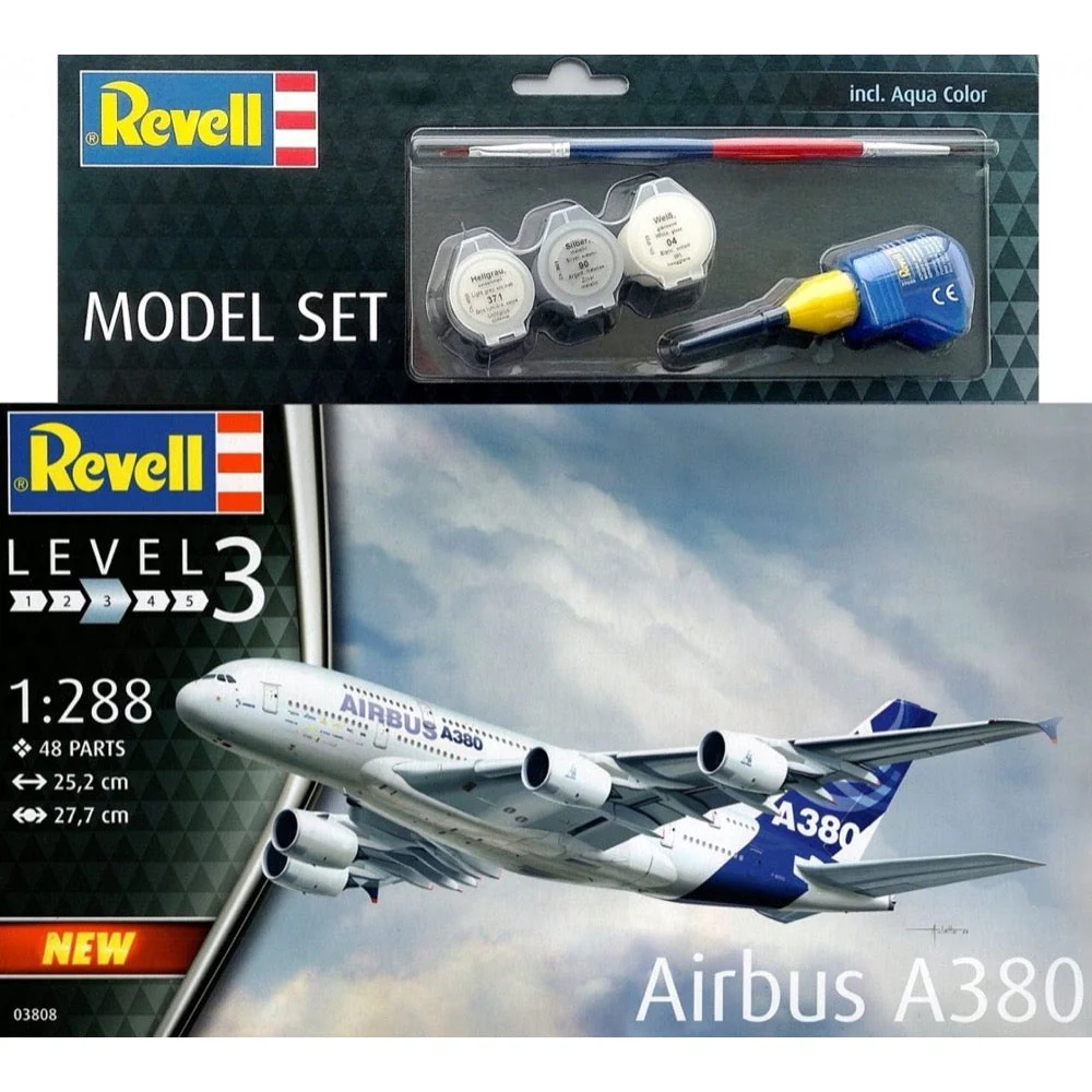Revell 63808 1/288 Airbus A380 Starter Set - Image 3