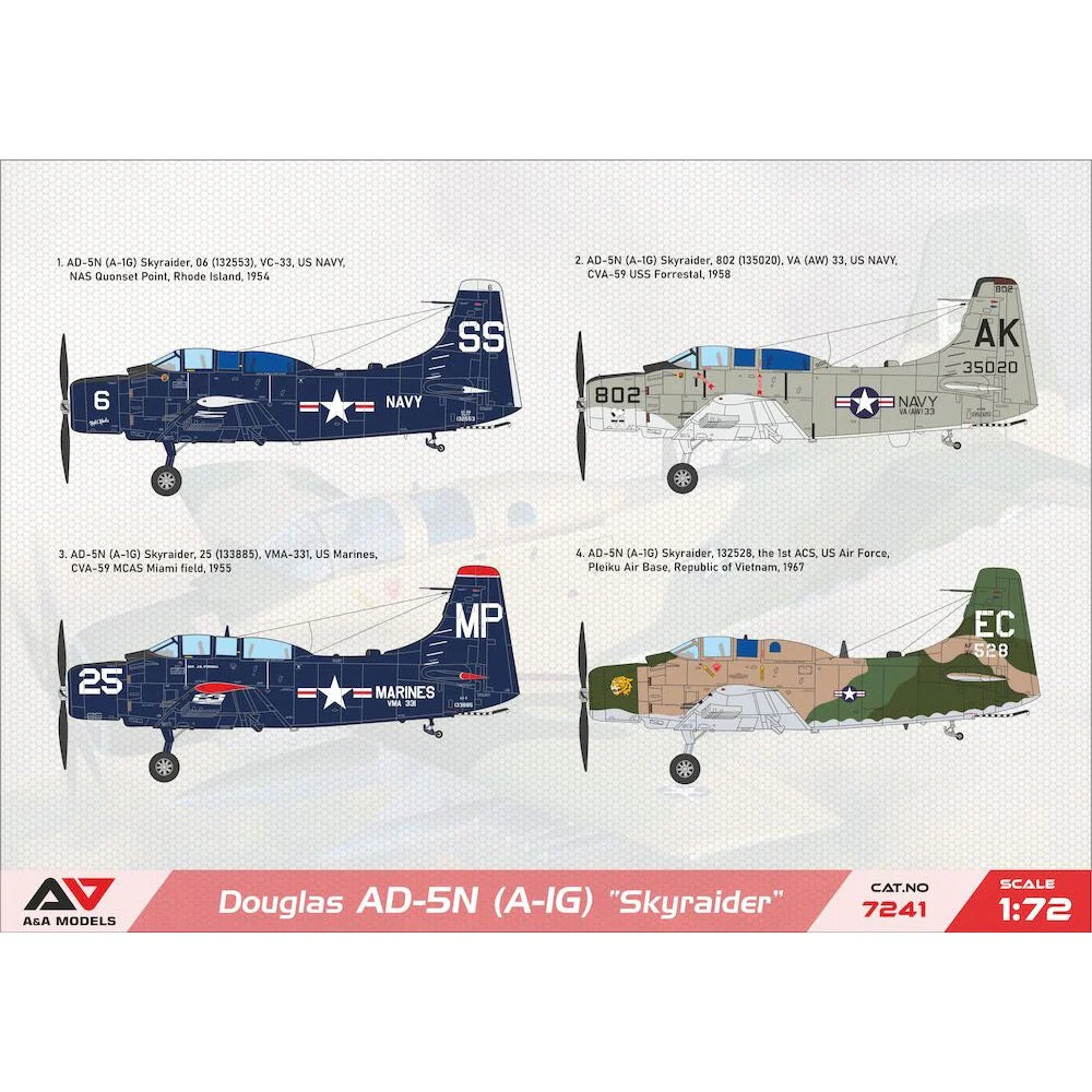 A&A Models 7241 1/72 Douglas AD-5N / A1-G Skyraider - Image 2