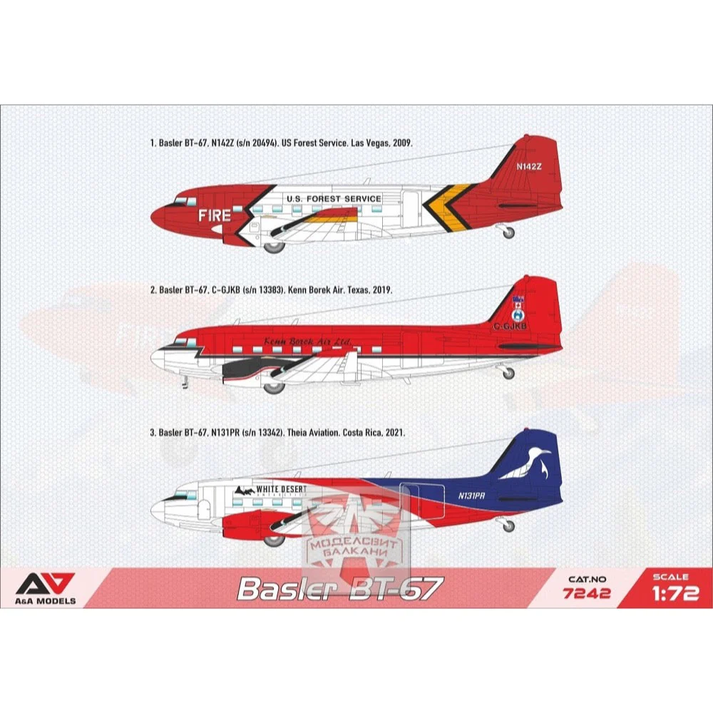 A & A Models 7242 1/72 Basler BT-67 (DC-3) Turboprop Utility Aircraft - Image 2