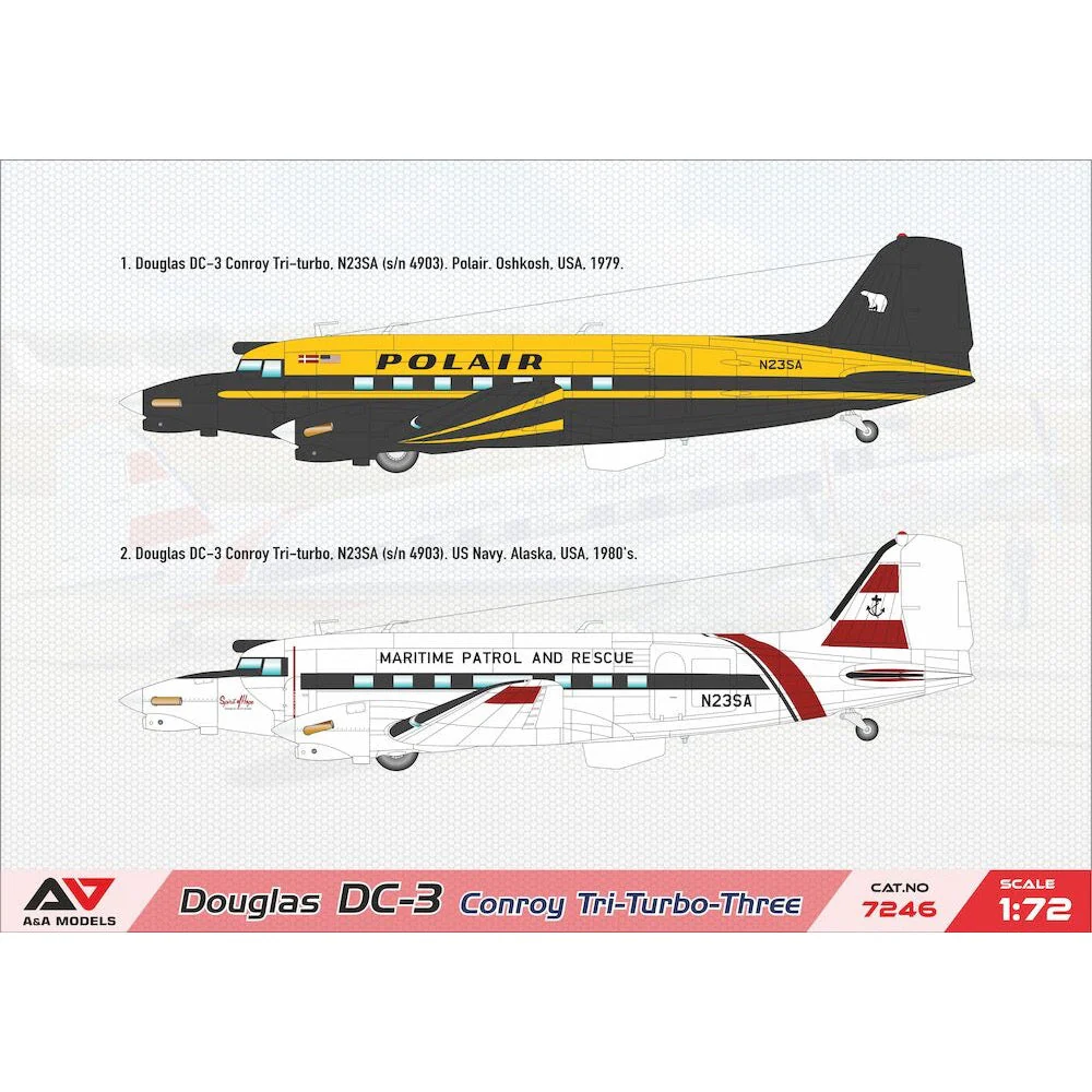 A&A Models 7246 1/72 DC-3 Trimotor (Conroy Tri-Turbo version) - Image 2