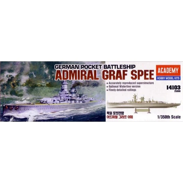 Academy 14103 1/350 Admiral Graf Spee - Image 12