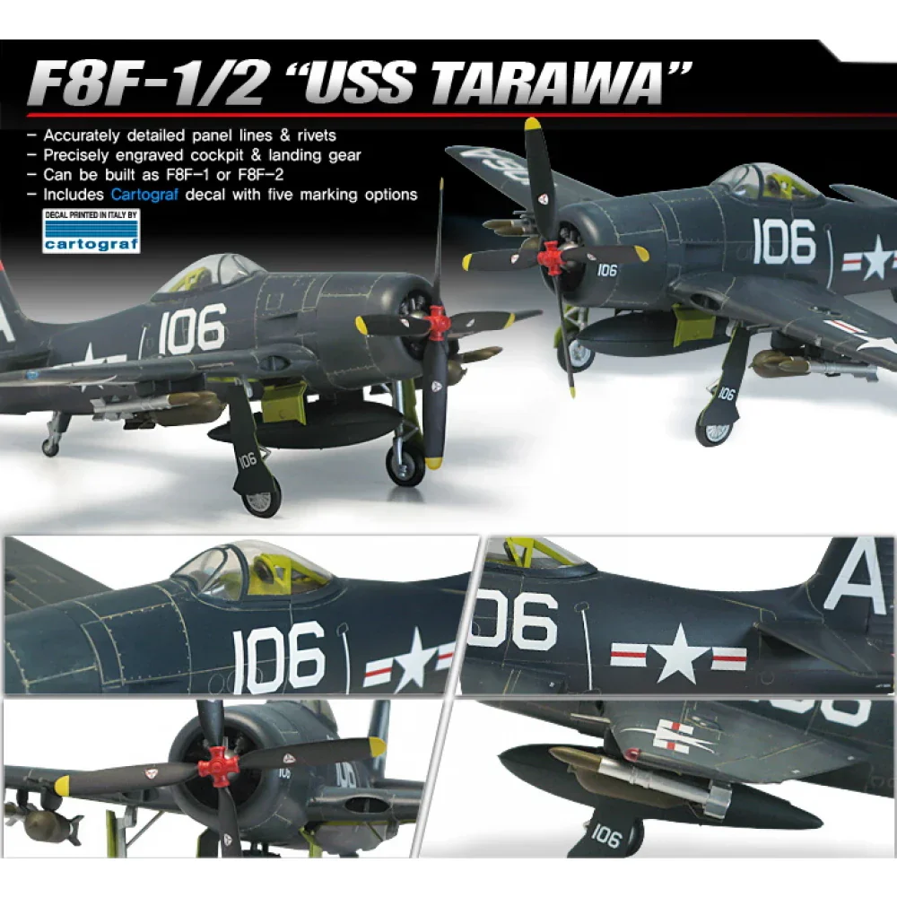 Academy 12313 1/48 F8F-1/2 "USS Tarawa" Le: Bearcat - Image 5