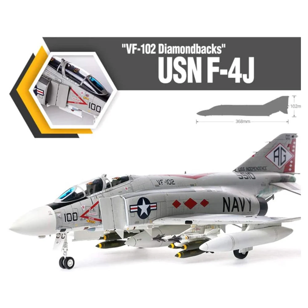 Academy 12323 1/48 USN F-4J VF-102 Diamondbacks - Image 9
