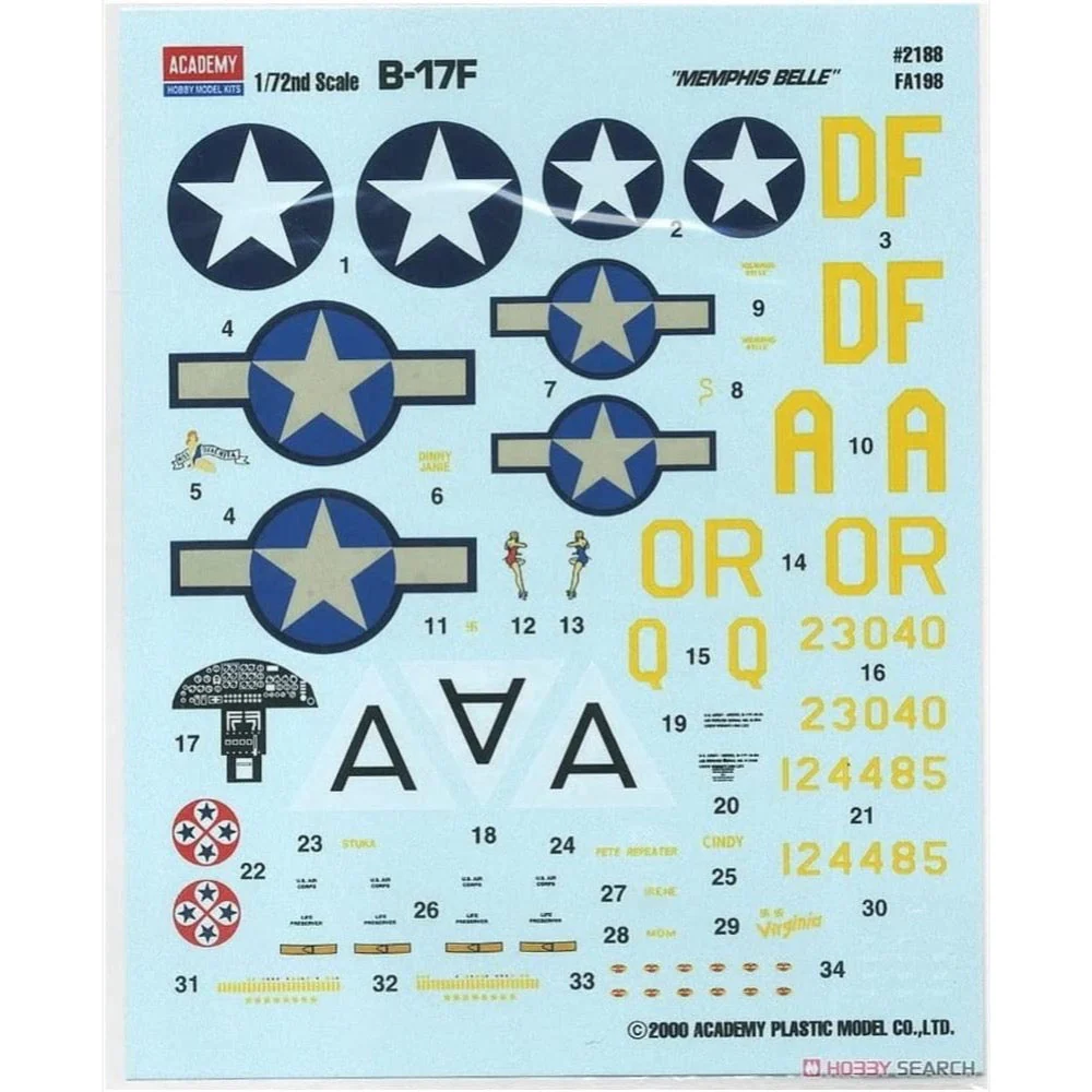 Academy 12495 1/72 B-17F "Memphis Belle" Flying Fortress - Image 4