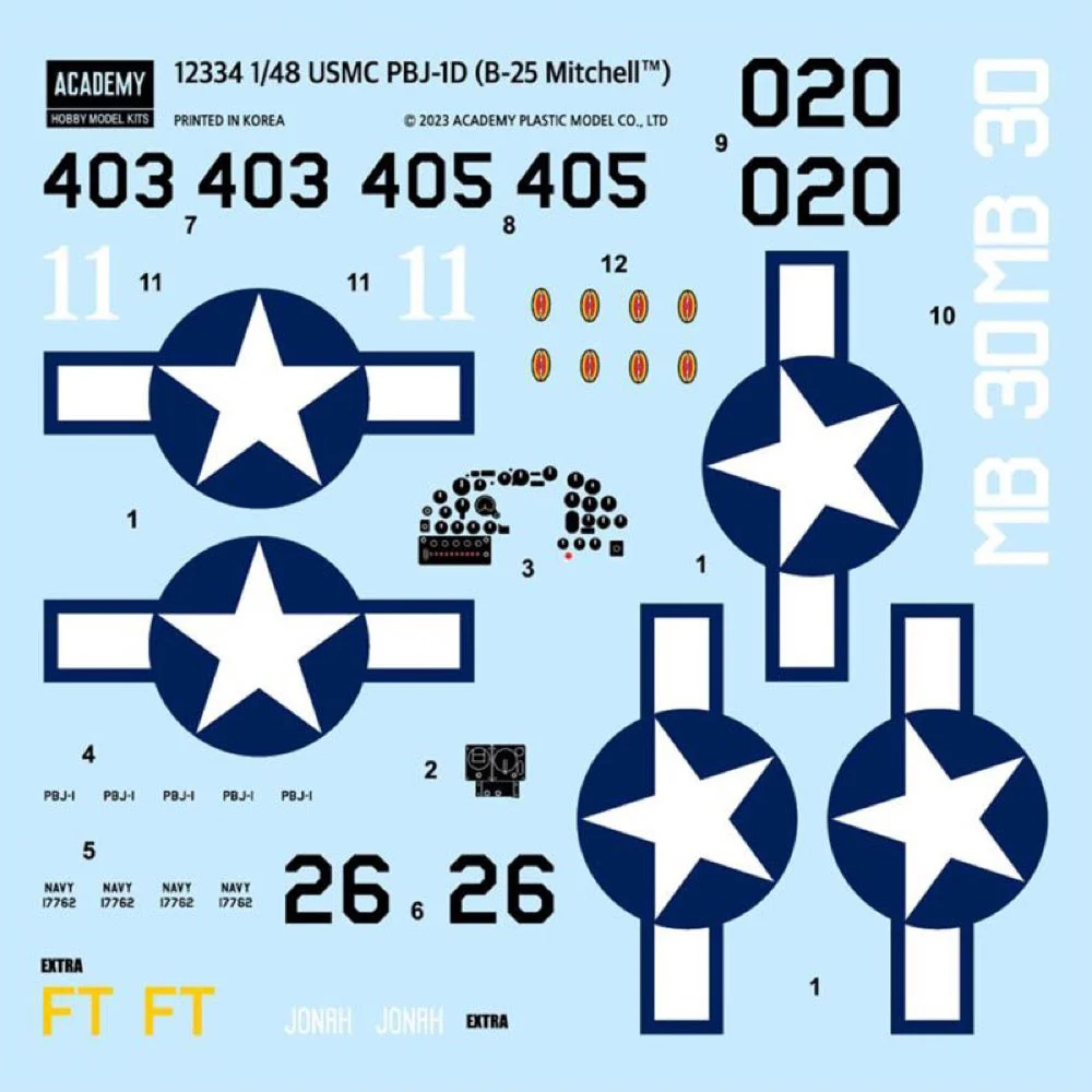 Academy 12334 1/48 USMC PBJ-1D (B-25 Mitchell) - Image 6