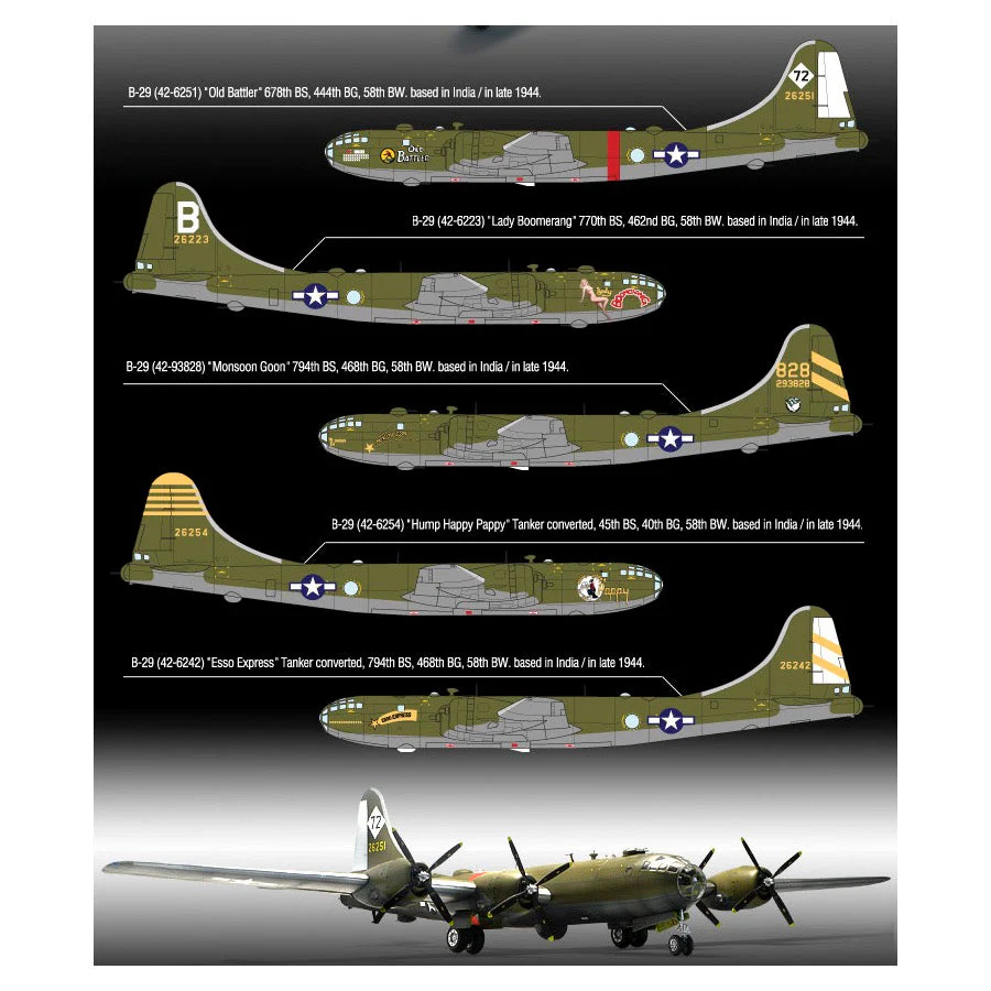 Academy 12517 1/72 USAAF B-29A "Old Battler" Superfortress - Image 4