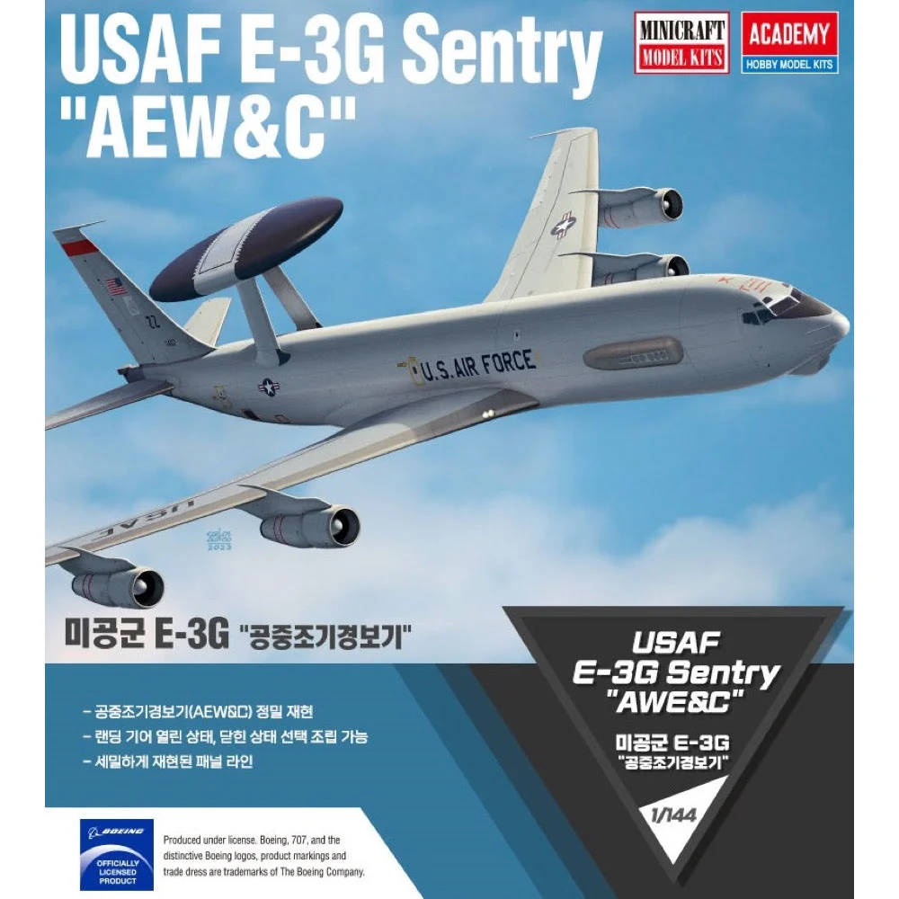 Academy 12629 1/144 USAF BoeingE-3G AEWnC Sentry AWACS - Image 2