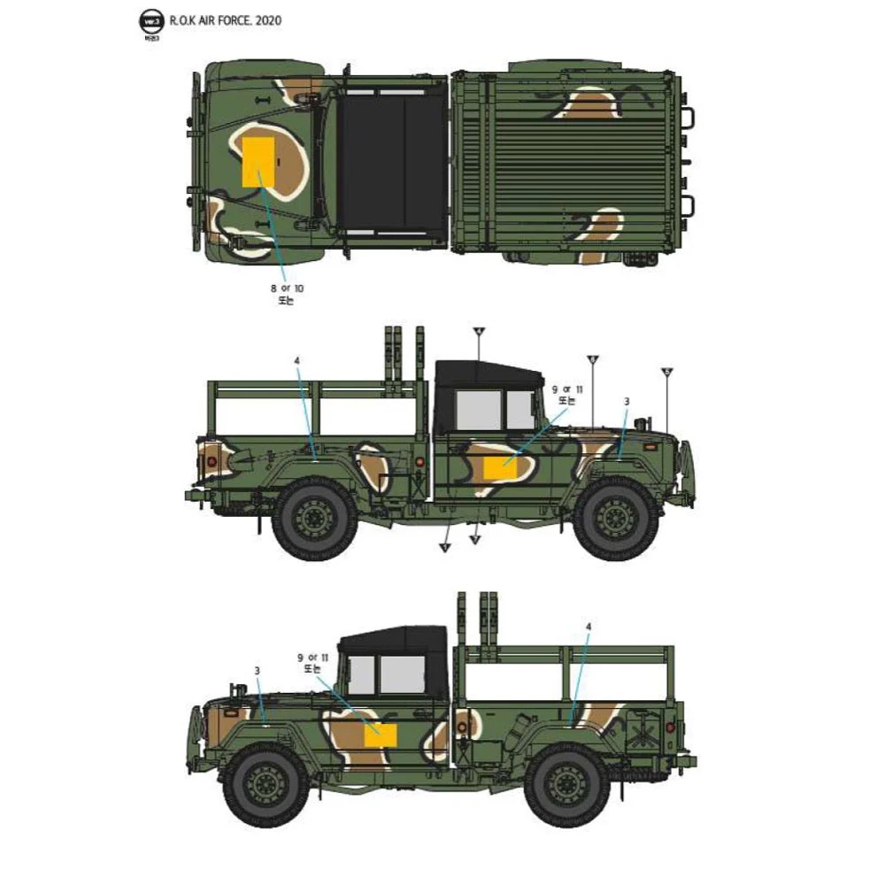 Academy 13551 1/35 ROK Army K311A1 1.25 ton Utility Truck - Image 3