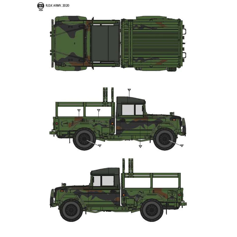 Academy 13551 1/35 ROK Army K311A1 1.25 ton Utility Truck - Image 4