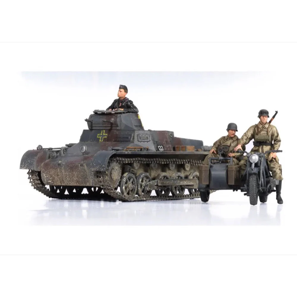Academy 13556 1/35 German Panzer I Ausf.B & Motorcycle - Image 2