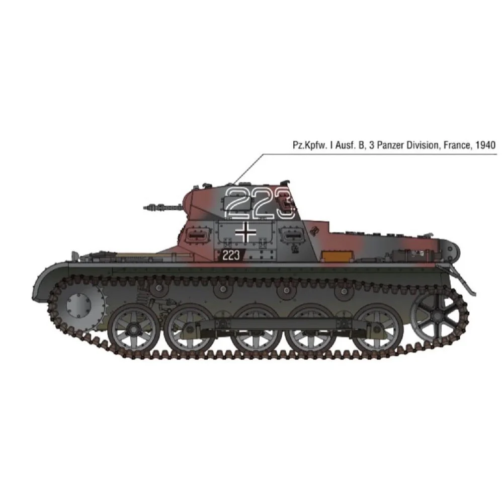 Academy 13556 1/35 German Panzer I Ausf.B & Motorcycle - Image 5