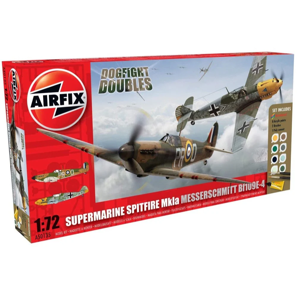 Airfix A50135 1/72 Dogfight Spitfire 1A-Messerschmitt Bf109E - Image 6