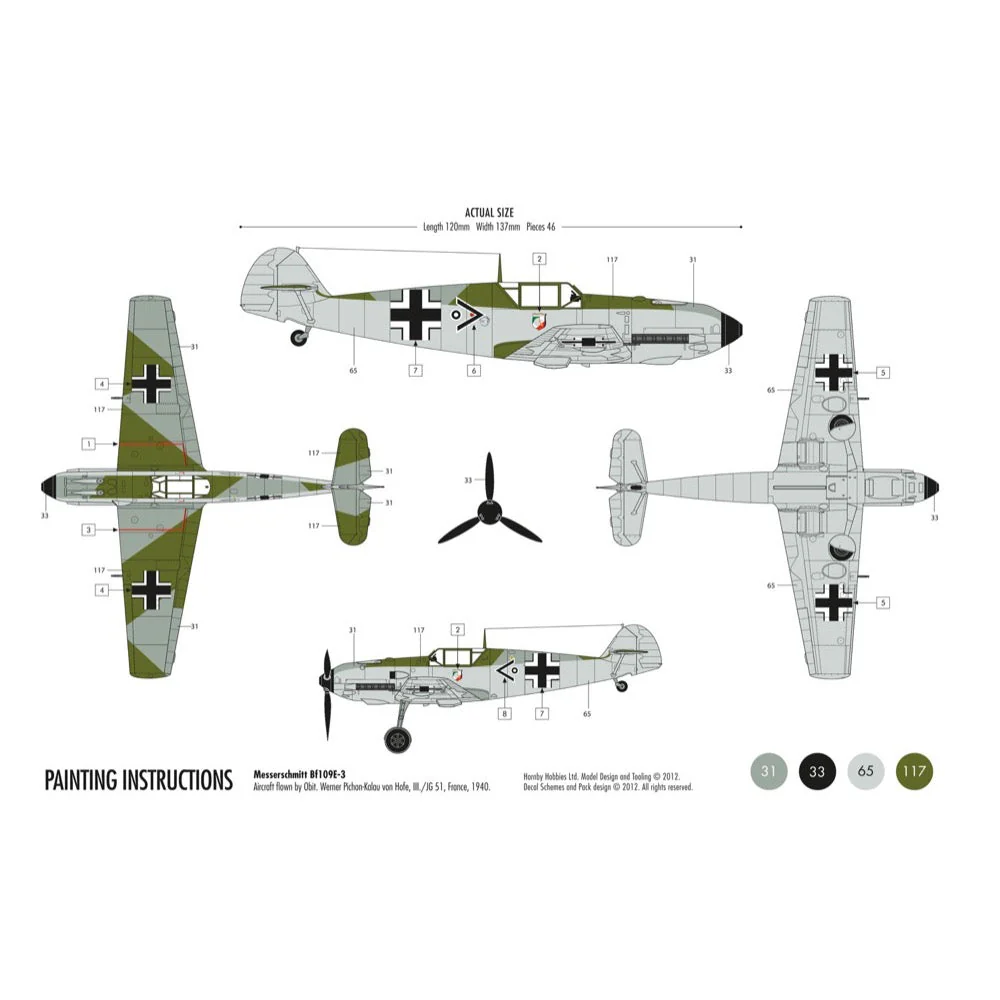 Airfix A55106 1/72 Messerschmitt BF-109E Gift Set - Image 2