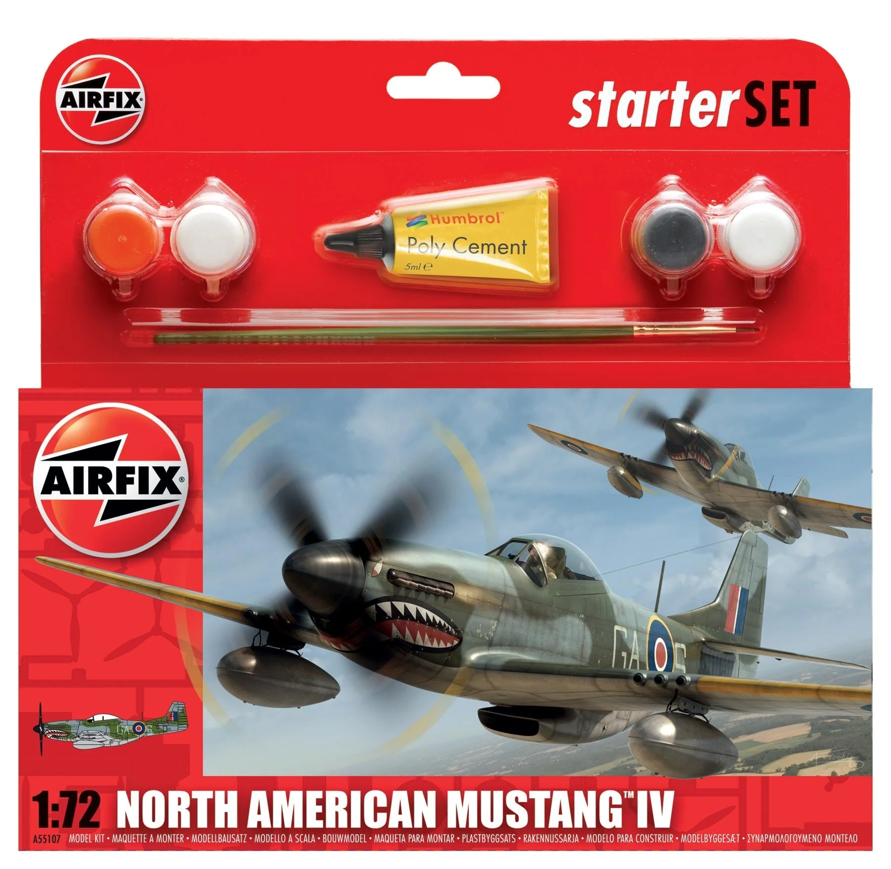 Airfix A55107 1/72 North American Mustang IV Starter Set