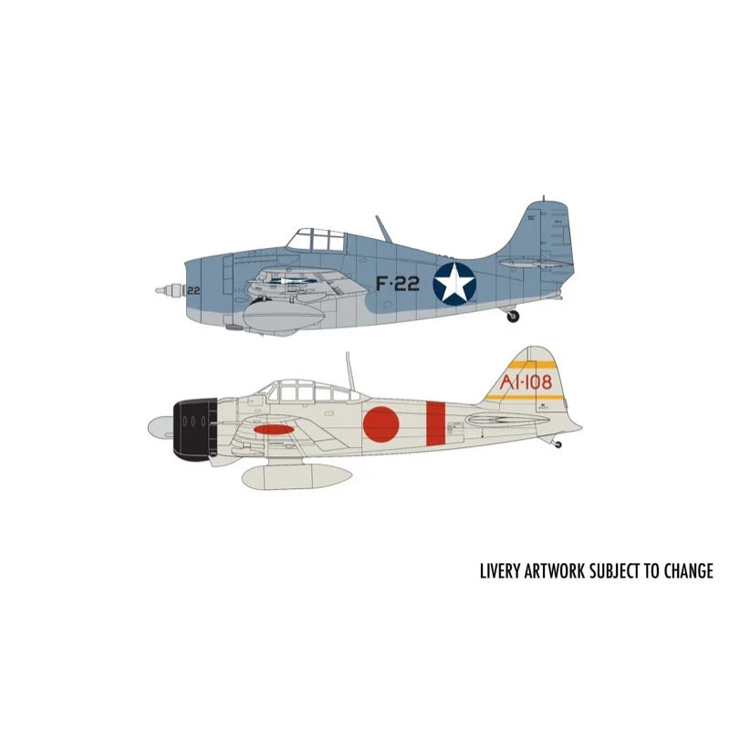 Airfix A50184 1/72 Grumman F-4F4 Wildcat and Mitsubishi Zero Dogfight Double Gift Set - Image 3