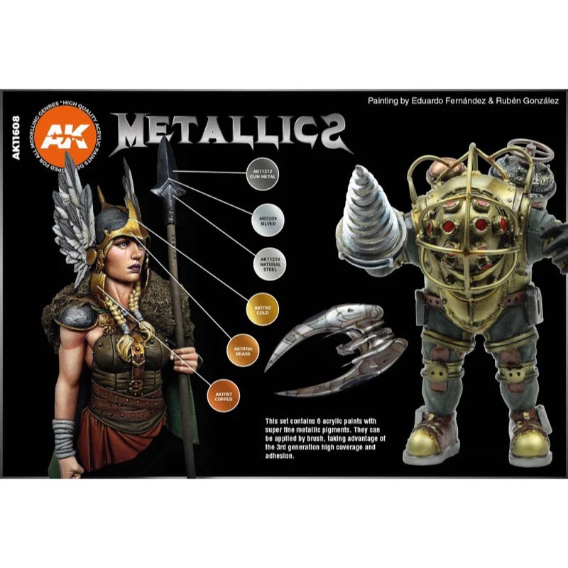 AK Interactive 11608 3rd Generation Acrylics Metallics Colours Set - Image 3