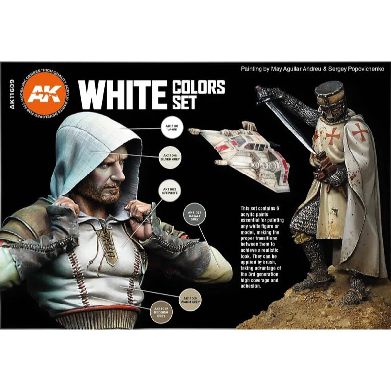 AK Interactive 11609 3rd Generation Acrylics White Colours Set - Image 3
