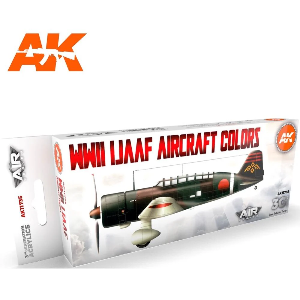 AK Interactive AK11735 Air Series WWII IJAAF Aircraft Colors Acrylic Paint Set (3rd Generation)