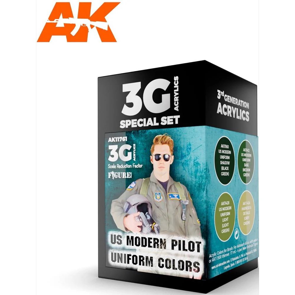AK Interactive AK11761 Air Series US Modern Pilot Uniform Colors (3rd Generation)