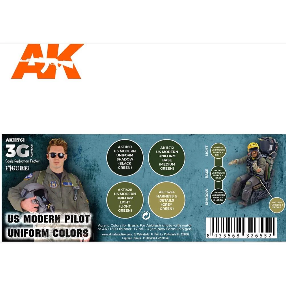 AK Interactive AK11761 Air Series US Modern Pilot Uniform Colors (3rd Generation) - Image 2