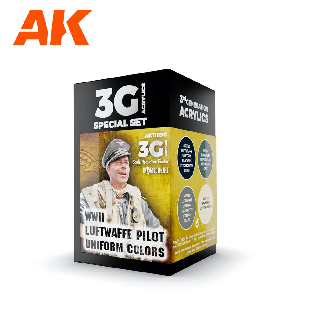 AK Interactive AK11690 Air Series WWII Luftwaffe Uniform Colors (3rd Generation)