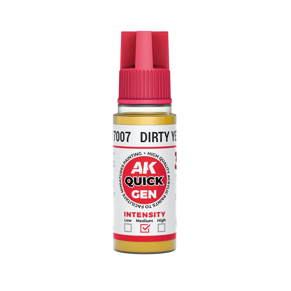 AK Interactive 17007 Quick Gen Dirty Yellow 18ml Acrylic Paint