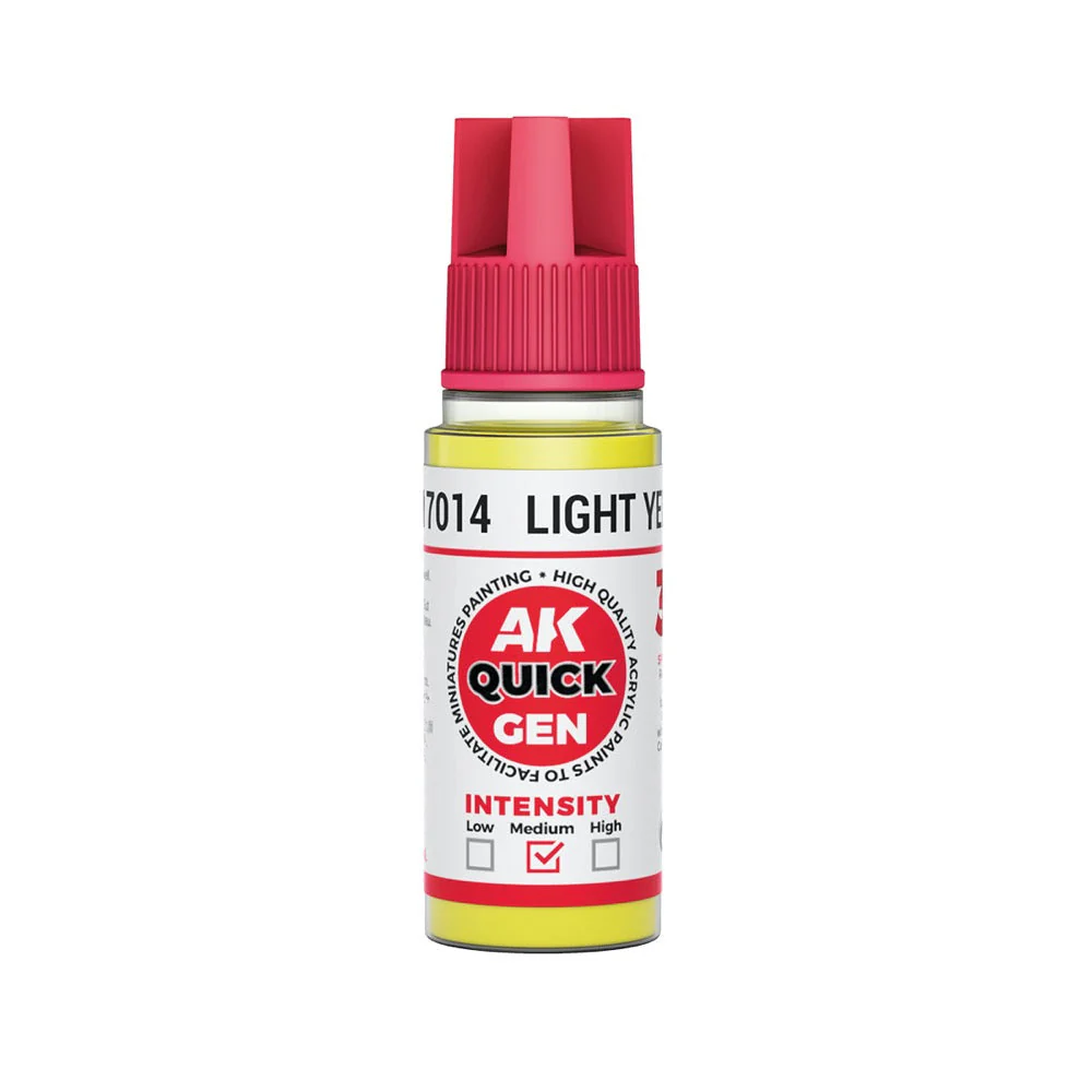 AK Interactive 17014 Quick Gen Light Yellow 18ml Acrylic Paint