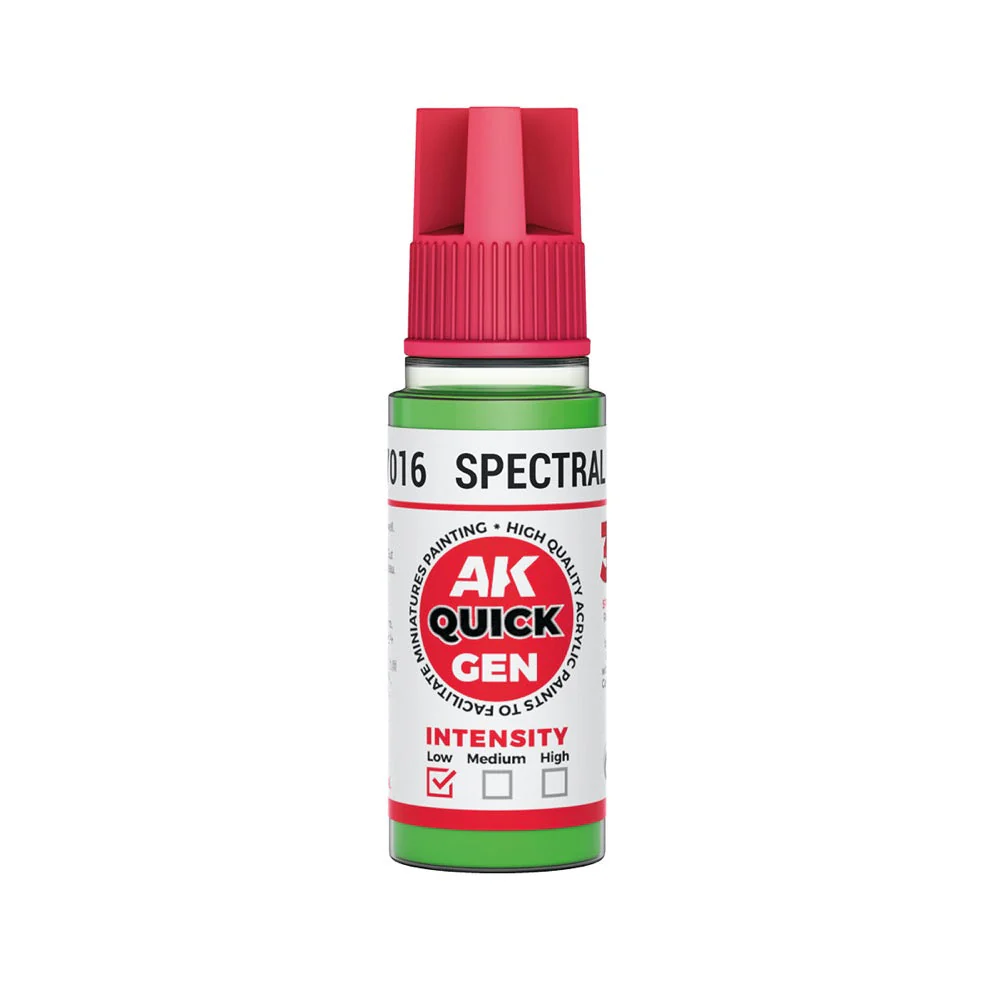 AK Interactive 17016 Quick Gen Spectral Green 18ml Acrylic Paint
