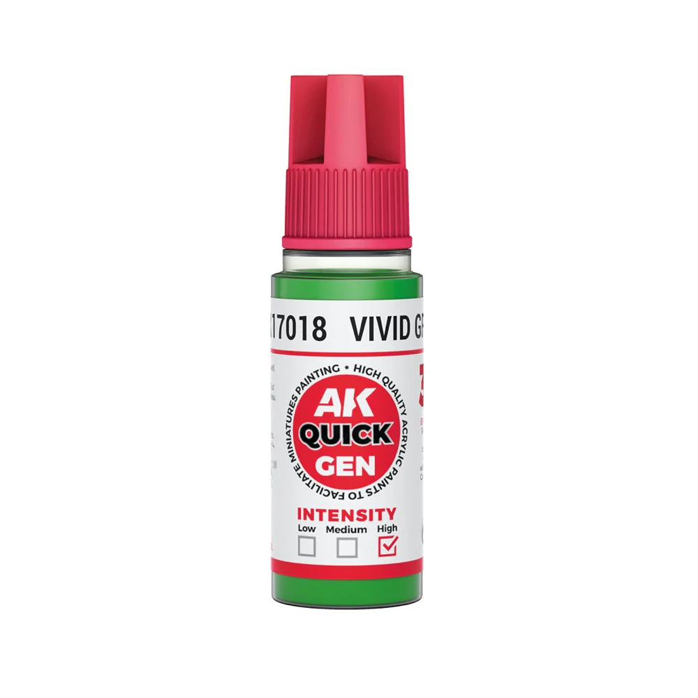 AK Interactive 17018 Quick Gen Vivid Green 18ml Acrylic Paint