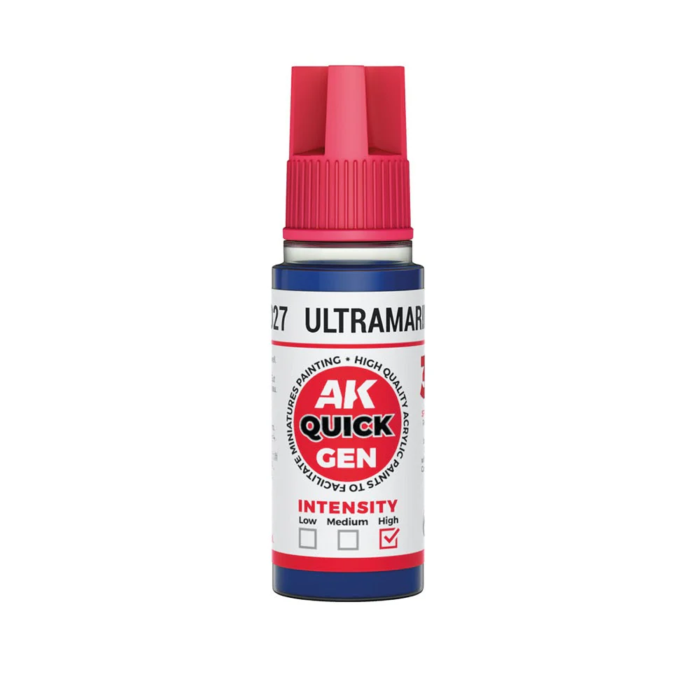 AK Interactive 17027 Quick Gen Ultramarine Blue 18ml Acrylic Paint