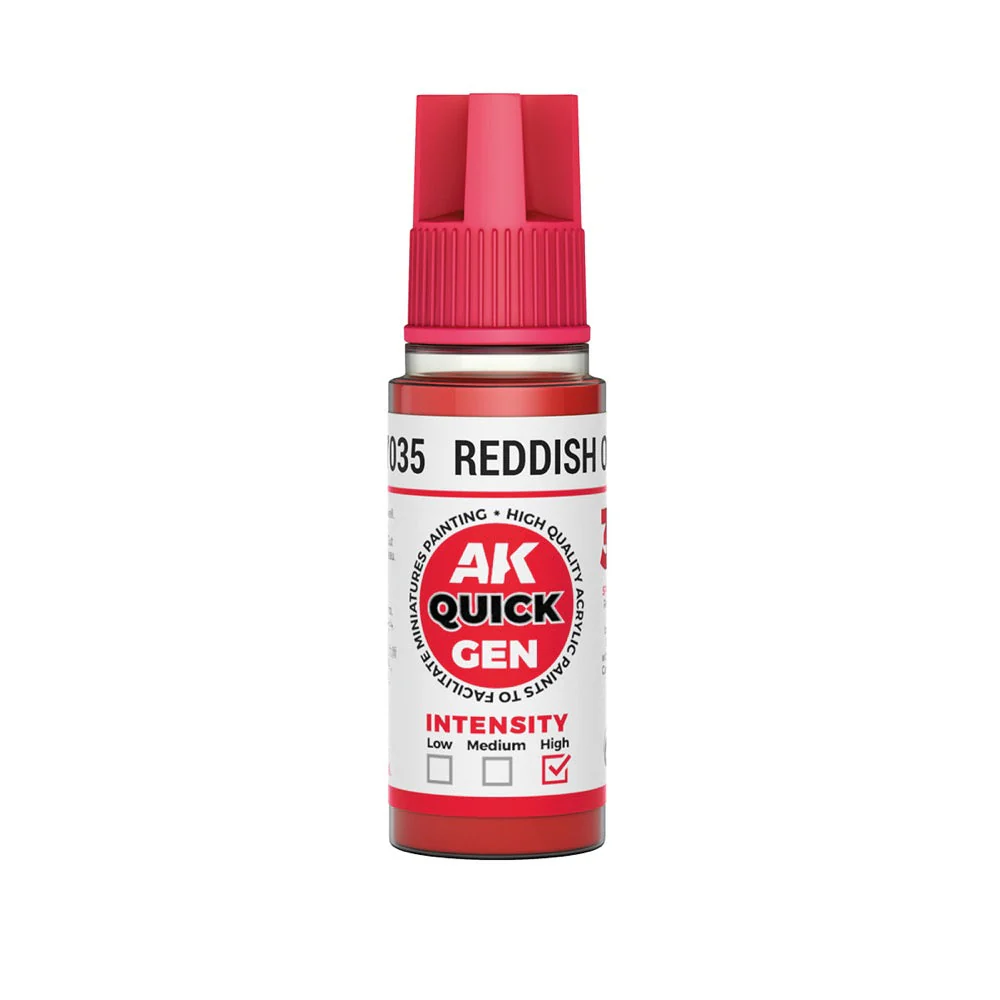 AK Interactive 17035 Quick Gen Reddish Orange 18ml Acrylic Paint