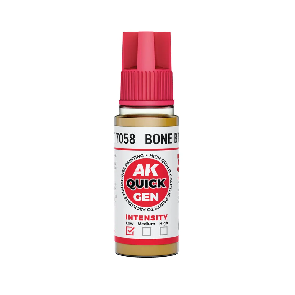 AK Interactive 17058 Quick Gen Bone Brown 18ml Acrylic Paint