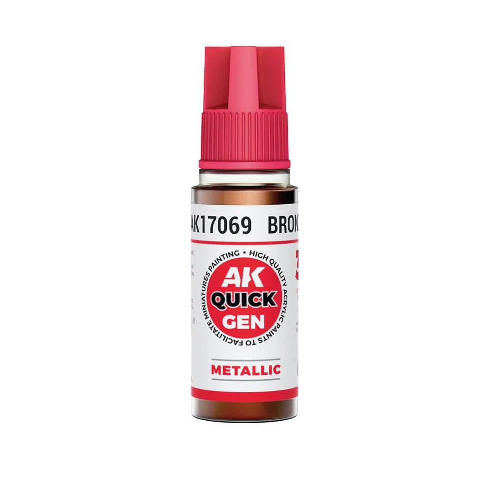 AK Interactive 17069 Quick Gen Bronze 18ml Acrylic Paint