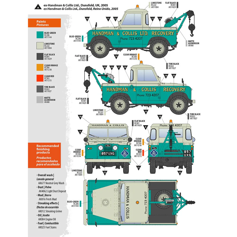 AK Interactive 35014 1/35 Land Rover 88 Series IIA Crane Tow Truck - Image 2