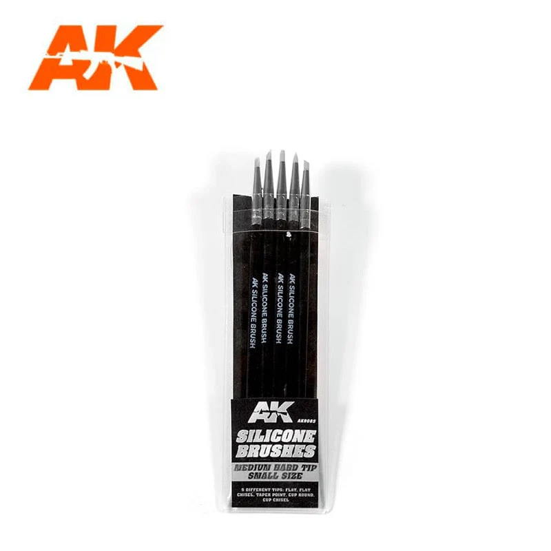 AK Interactive 9085 Silicone Brushes Medium Hard Tip Small 5pc