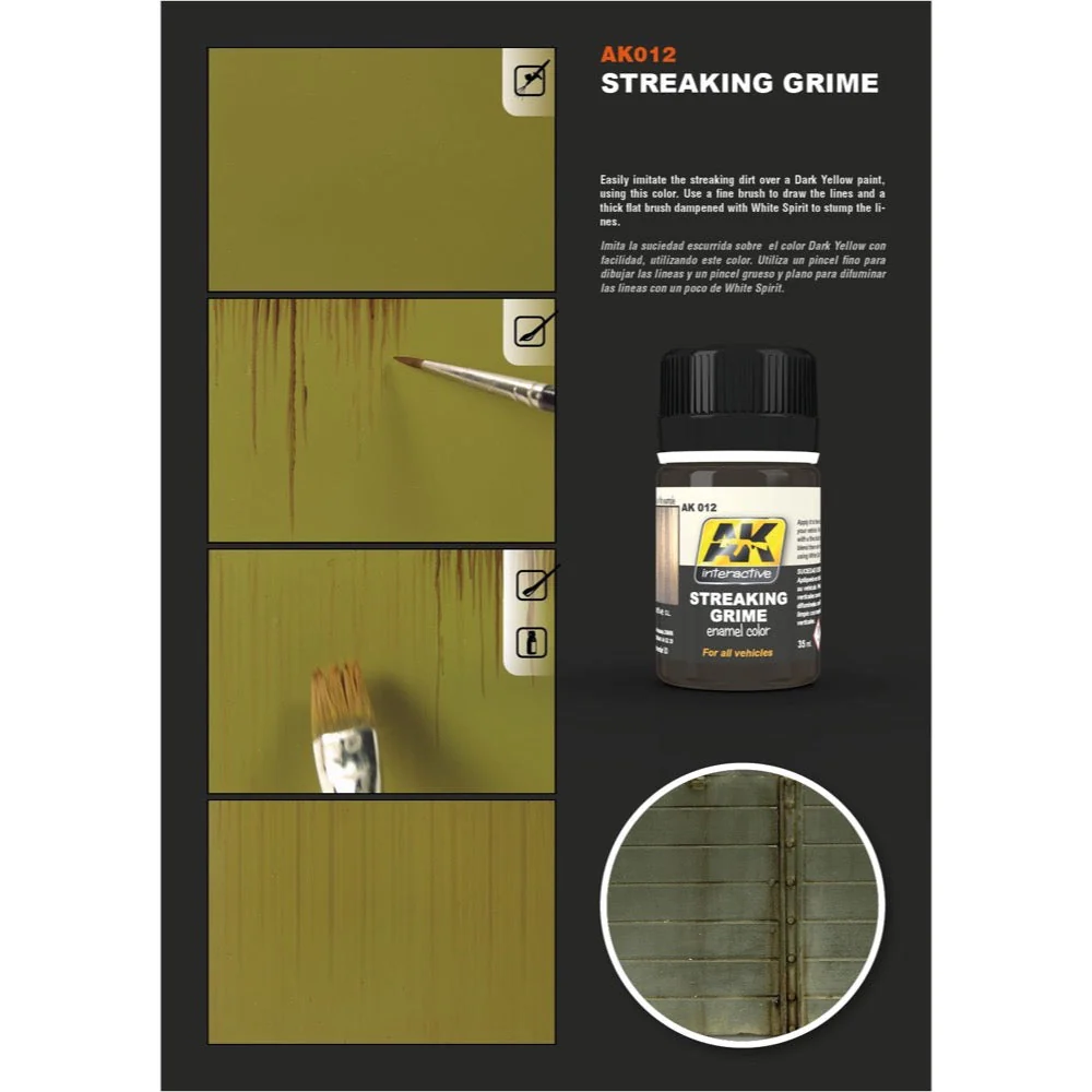 AK Interactive AK012 Weathering Streaking Grime General Enamel 35ml - Image 2