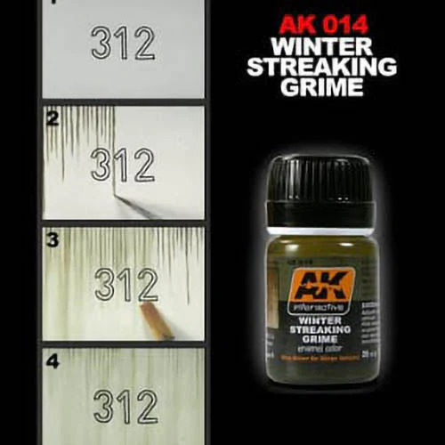 AK Interactive AK014 Weathering Streaking Grime for Winter Vehicles Enamel 35mL - Image 2