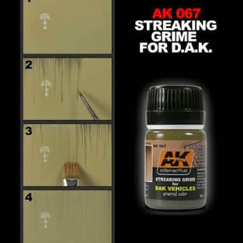 AK Interactive AK067 Weathering Streaking Grime for Afrika Korps Vehicles Enamel 35mL - Image 2