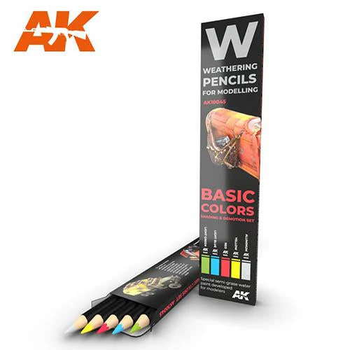 AK Interactive AK10045 Weathering Pencil Set Basics 5pk