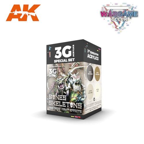 AK Interactive AK1069 Wargame Color Bones and Skeletons Acrylic Paint Set (3rd Generation)