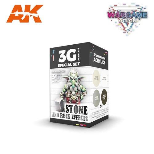 AK Interactive AK1074 Wargame Color Stone and Rock Effects Acrylic Paint Set (3rd Generation)