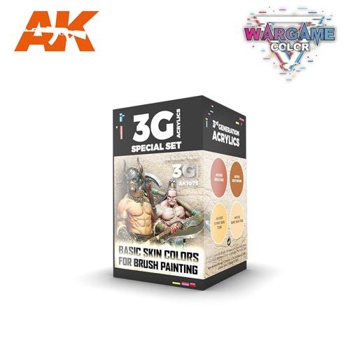 AK Interactive AK1075 Wargame Color Basic Skin Colors Acrylic Paint Set (3rd Generation)