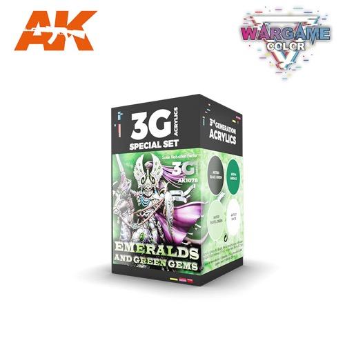 AK Interactive AK1078 Wargame Color Emeralds and Green Gems Acrylic Paint Set (3rd Generation)
