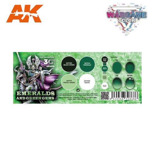 AK Interactive AK1078 Wargame Color Emeralds and Green Gems Acrylic Paint Set (3rd Generation) - Image 2