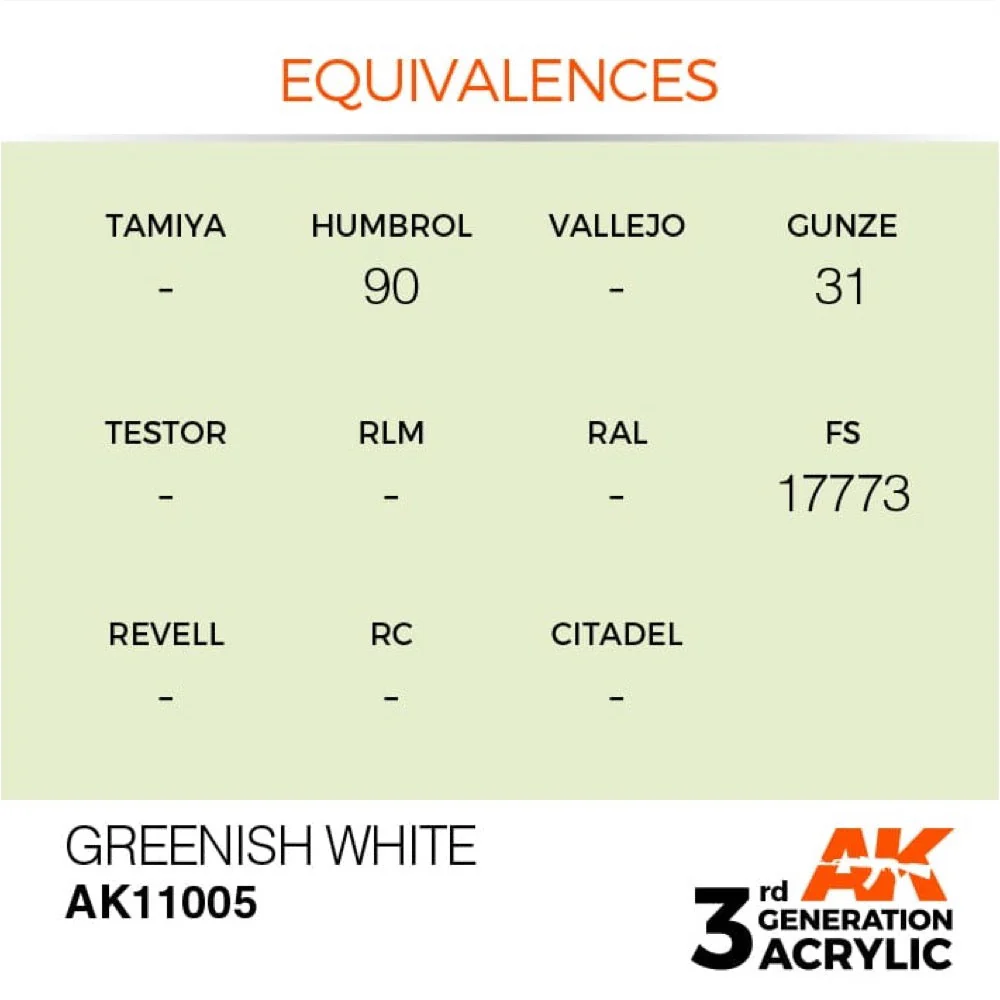 AK Interactive AK11005 Greenish White Acrylic Paint 17ml (3rd Generation) - Image 3