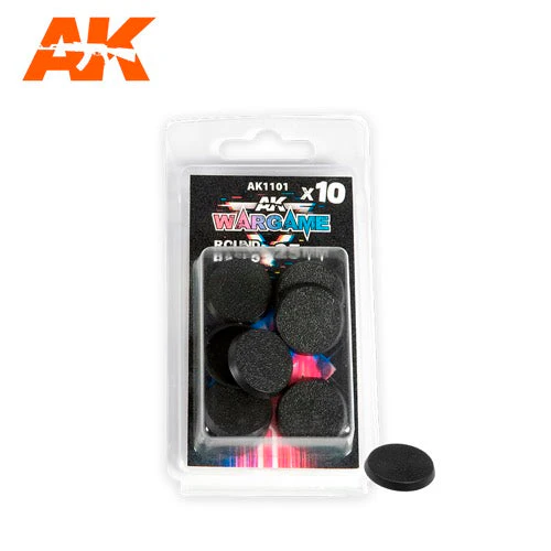 AK Interactive AK1101 Wargame Round Base 25mm 10pc