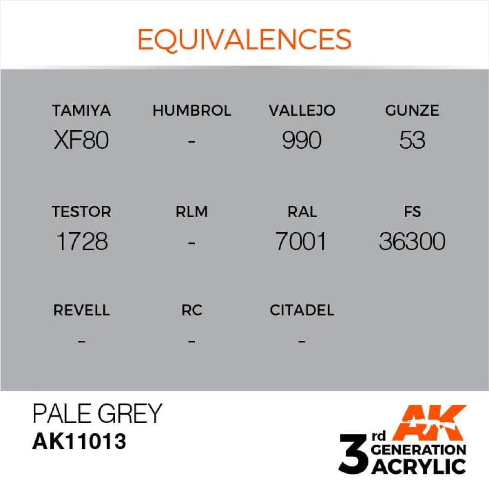 AK Interactive AK11013 Pale Grey Acrylic Paint 17ml (3rd Generation) - Image 3