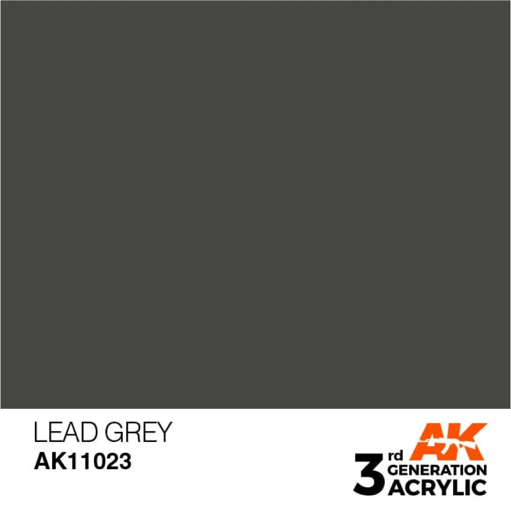 AK Interactive AK11023 Lead Grey Acrylic Paint 17ml (3rd Generation) - Image 2