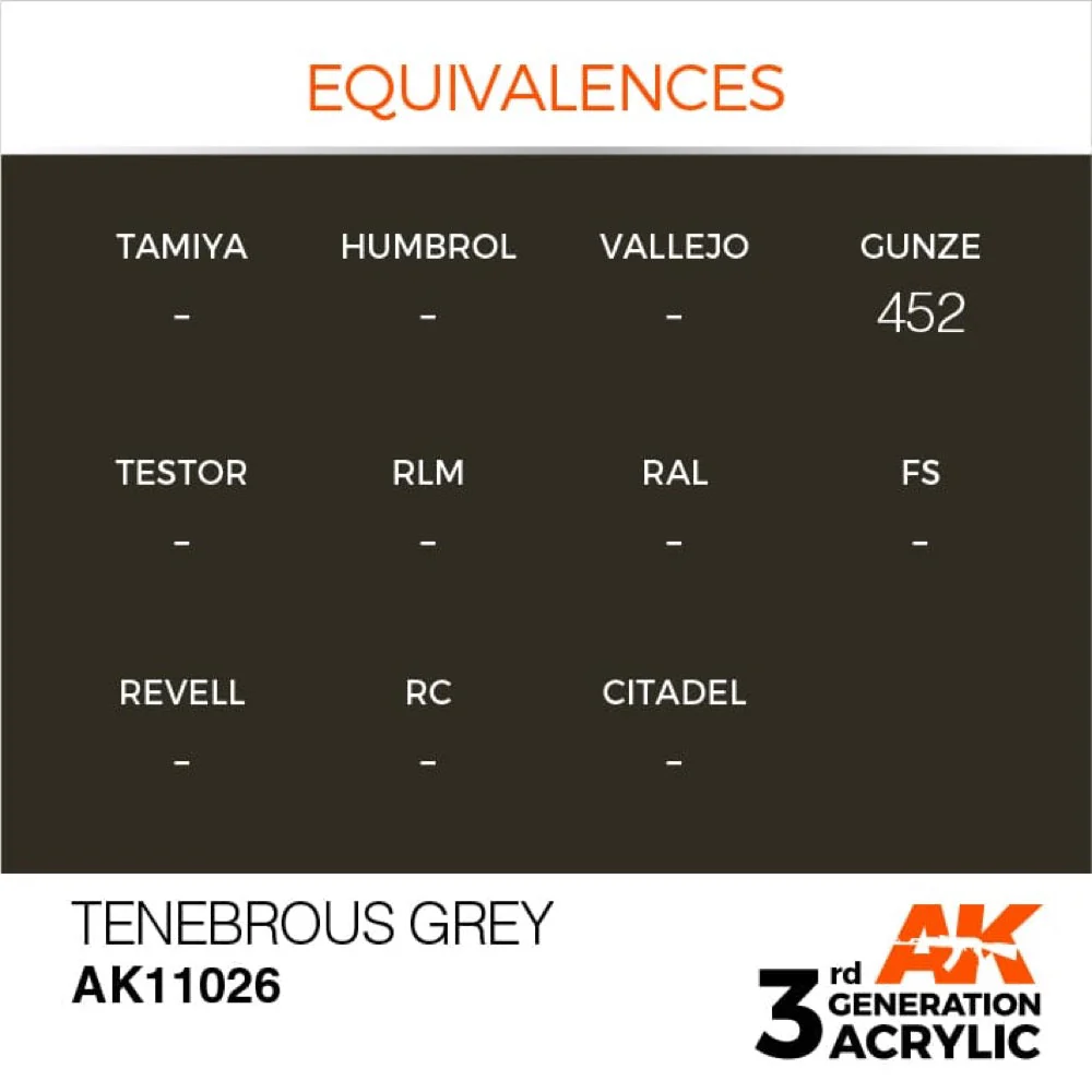 AK Interactive AK11026 Tenebrous Grey Acrylic Paint 17ml (3rd Generation) - Image 3