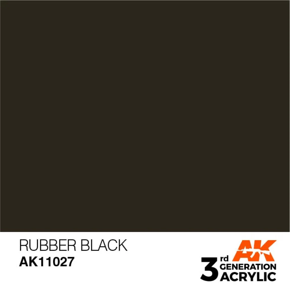 AK Interactive AK11027 Rubber Black Acrylic Paint 17ml (3rd Generation) - Image 2